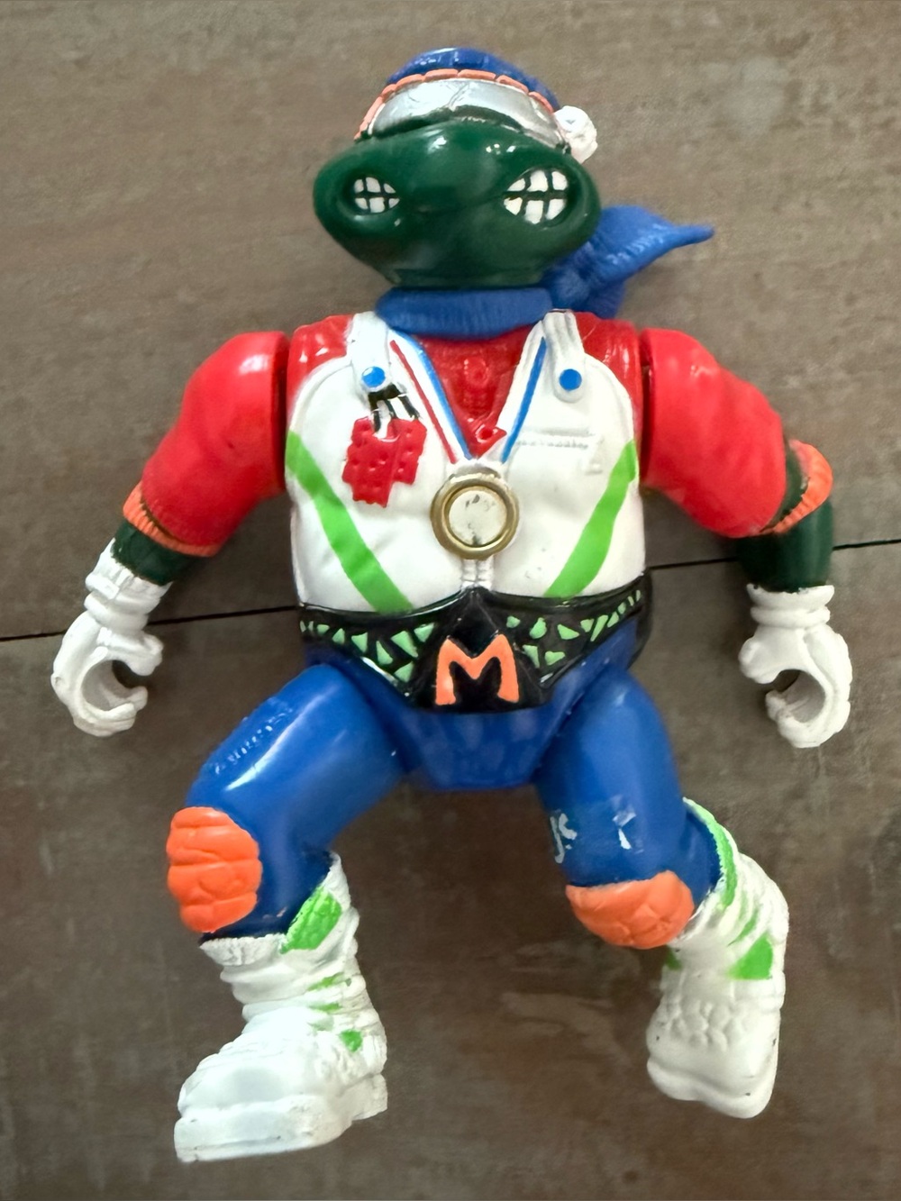 Vintage TMNT Hot Doggin Mike Figure Michelangelo Teenage Mutant Ninja Turtles